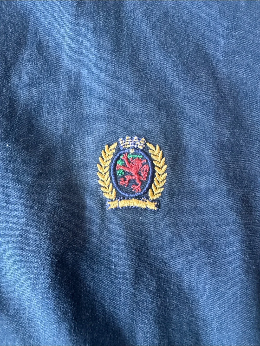 🔥 Vintage 90s Y2K Tommy Hilfiger Navy Lion Crest Zip Harrington Jacket Men’s XL